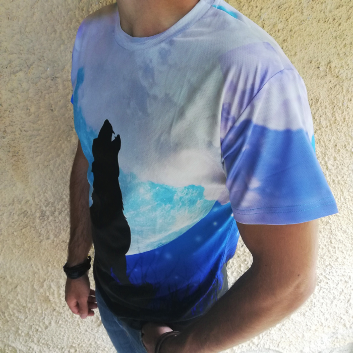 Tricou 3D Wolf Moon Howl [3]