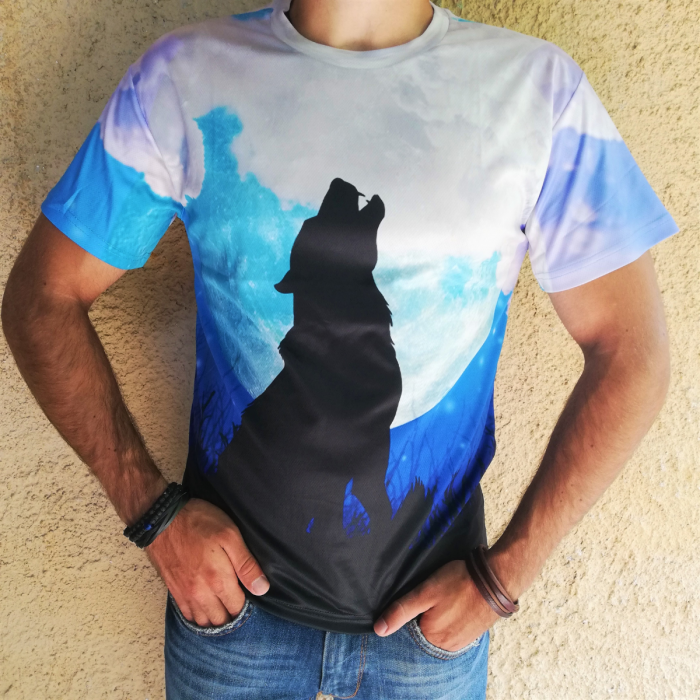 Tricou 3D Wolf Moon Howl [1]