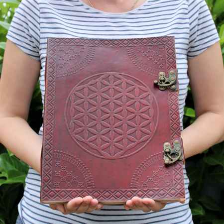 Agenda handmade din piele Floarea Vietii [2]