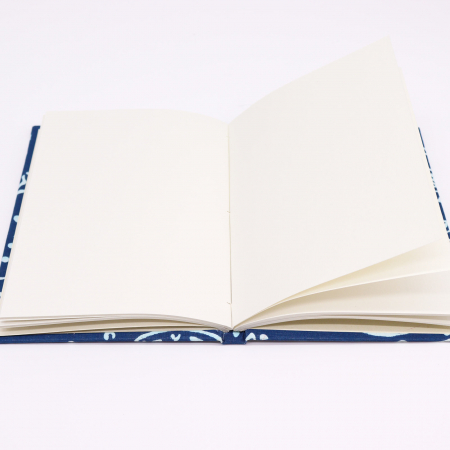Agenda Handmade, coperta din bumbac imprimat manual - Floral Albastru [1]