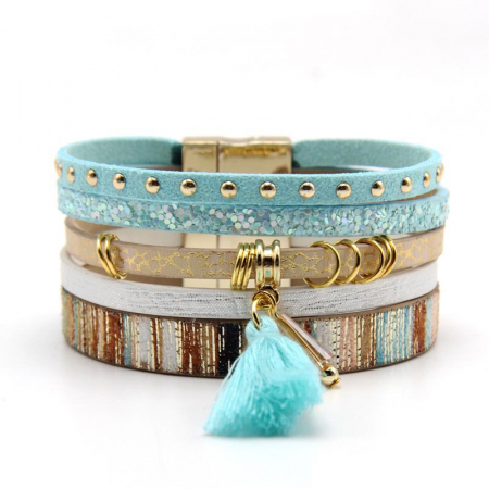 Bratari pentru EA - Bratara Boho Multistrat Pastel Blue