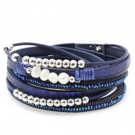 Bratari pentru EA - Bratara Multistrat Pearl Blue