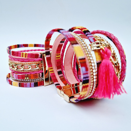 Bratara Multistrat Boho Pink [2]