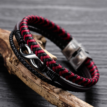 Bratara Piele Red Infinity [1]