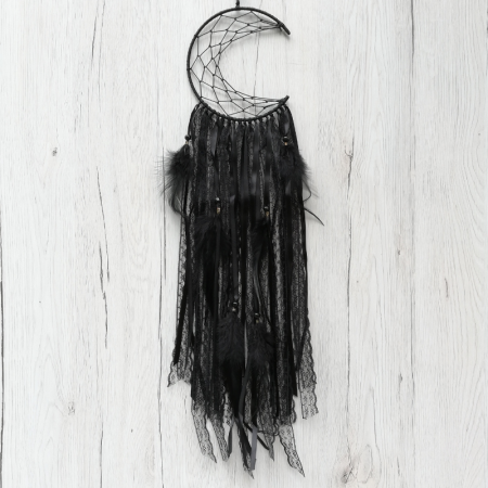 Dreamcatchers - Dreamcatcher Semiluna Lace, Negru