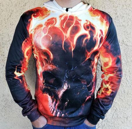 Hanorac 3D Fire Skull [0]