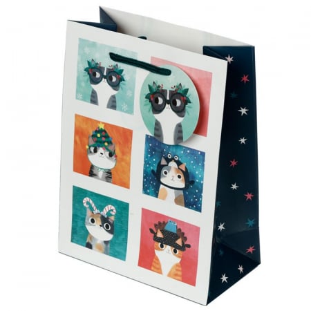 Ambalaje Cadouri - Punga cadou medie - Planet Cat Festive