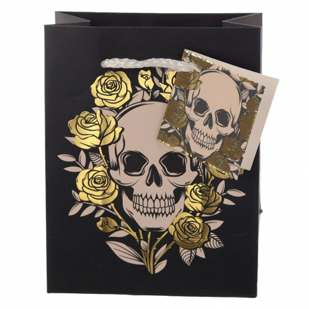 Punga cadou mica - Metallic Skull Roses [1]