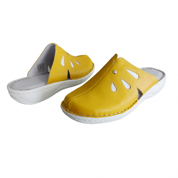 Saboti dama piele naturala 7130-galben [3]