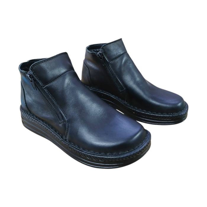 Ghete dama cu fermoar piele naturala 301 negru [2]