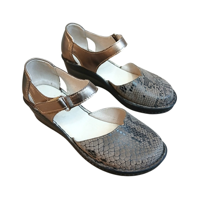 Pantofi Ana cu Imprimeu Șarpe Maro – Talpă de 5,5 cm [3]