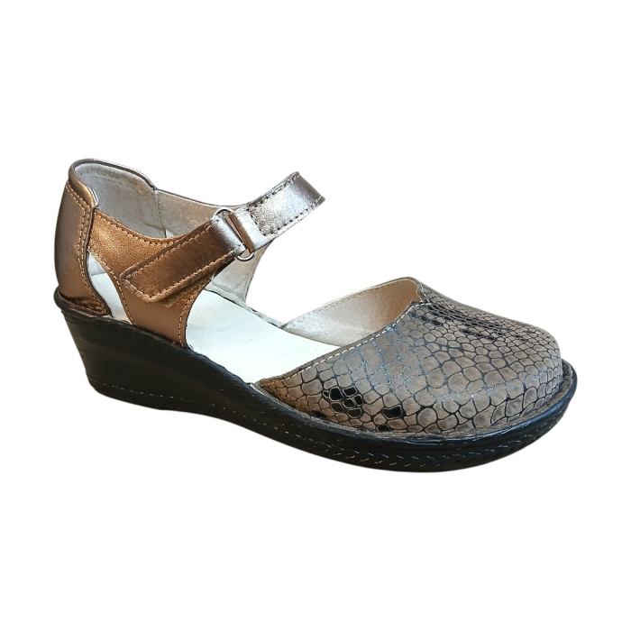 Pantofi Ana cu Imprimeu Șarpe Maro – Talpă de 5,5 cm [2]