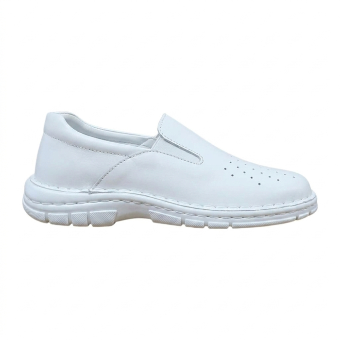 Pantofi Bărbați Perforati din Piele Naturală 8010 Alb [3]