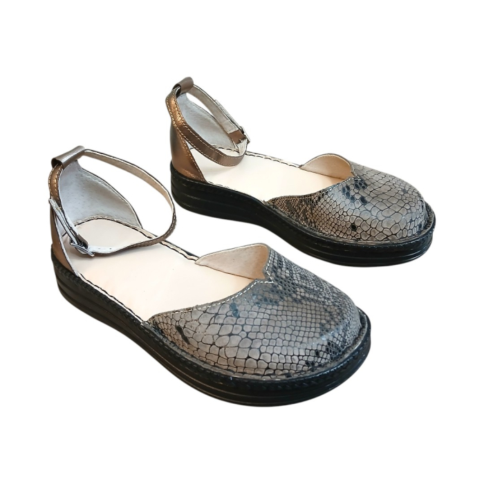 Pantofi Damă din Piele Naturală cu Imprimeu Șarpe-Kitty Maro [4]