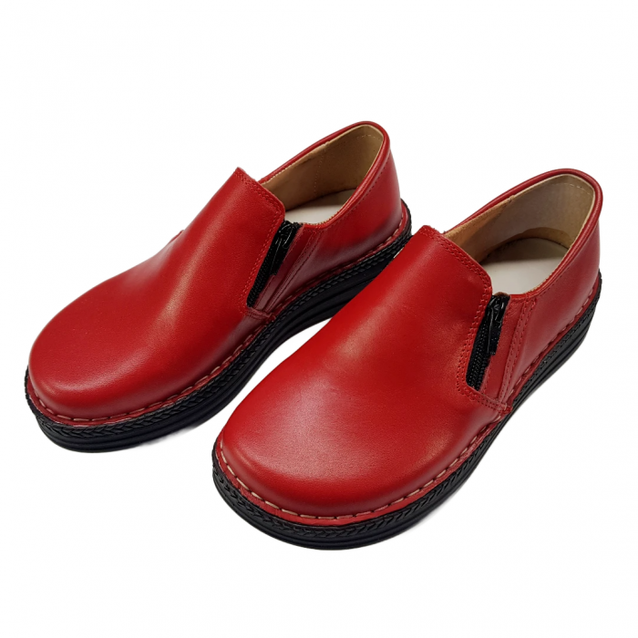 Pantofi femei piele naturala 9300 rosu [3]