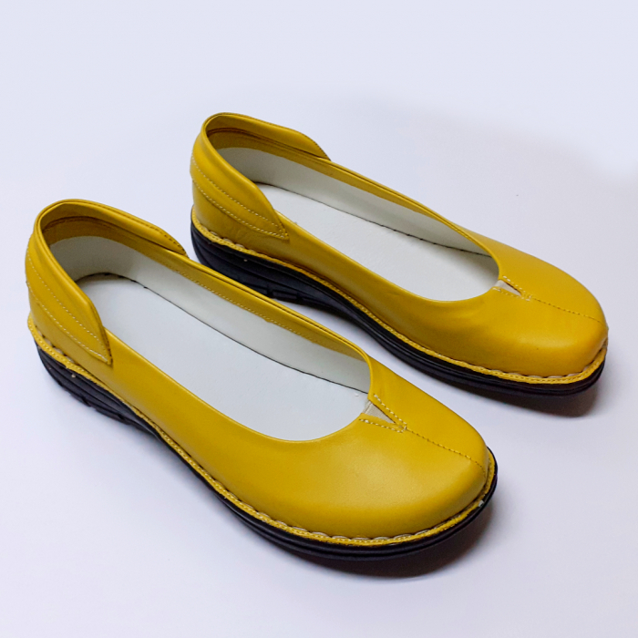 Pantofi femei piele naturala Andrea galben [2]