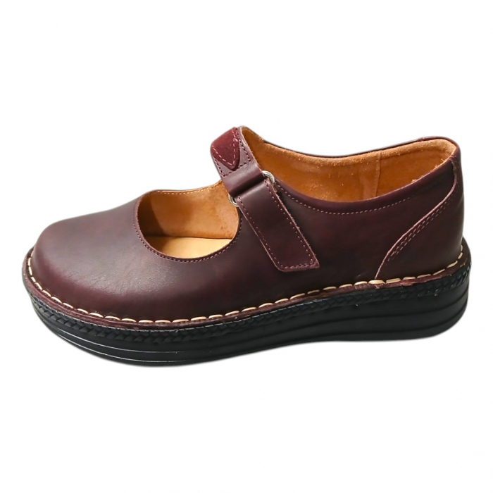 Pantofi femei piele naturala Dania bordo [3]