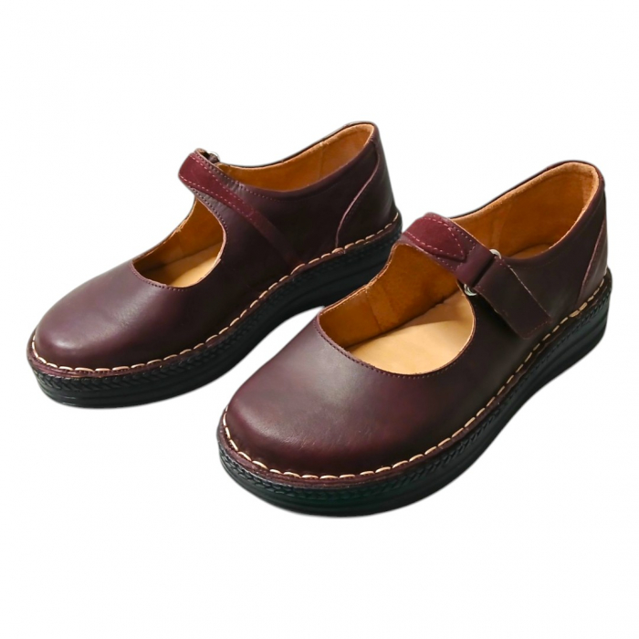 Pantofi femei piele naturala Dania bordo [2]