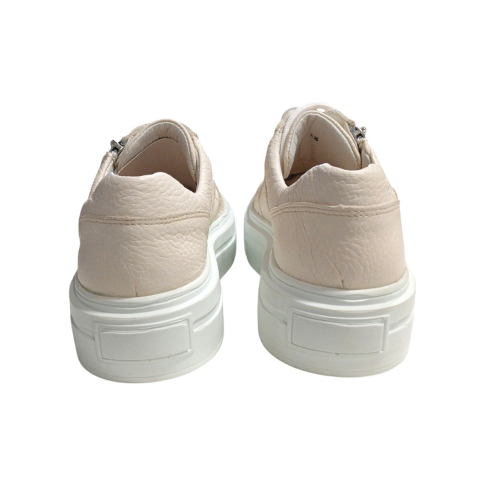 Pantofi Sport Dama din Piele Naturală cu Platformă și Fermoar - Bej [5]