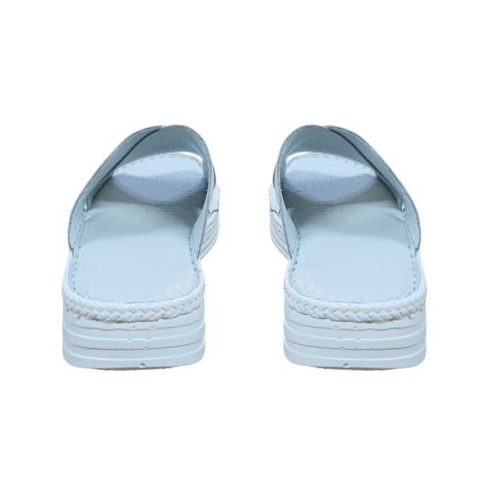 Papuci Dama din Piele Naturală 954 alb-turcoaz [4]