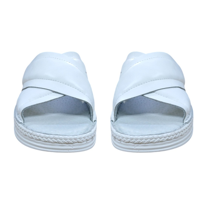 Papuci Damă din Piele Naturală Soft-touch alb [2]