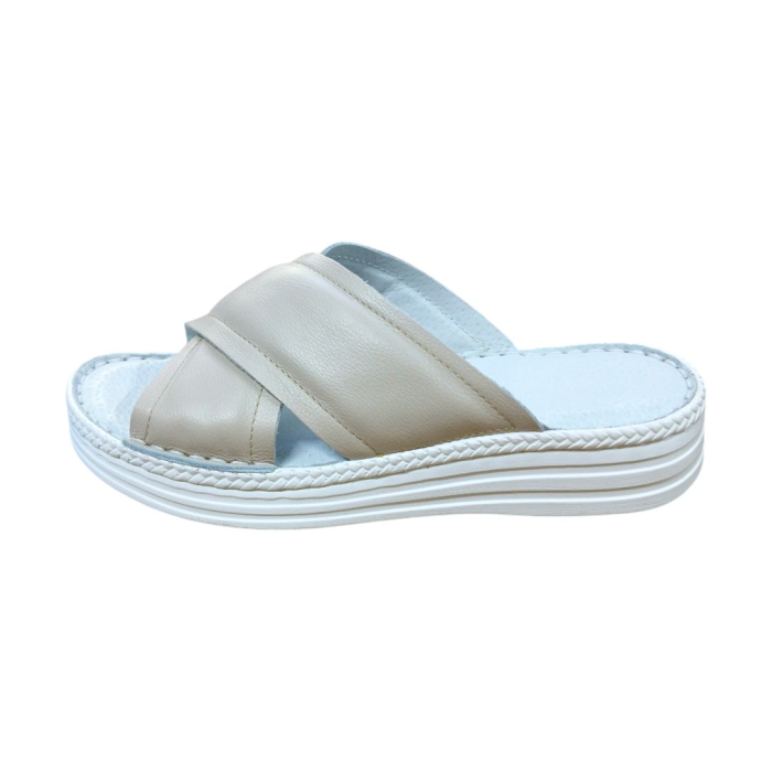 Papuci Damă din Piele Naturală Soft-touch crem [2]