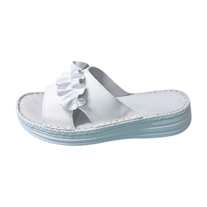 Papuci femei piele naturala 410 alb [2]