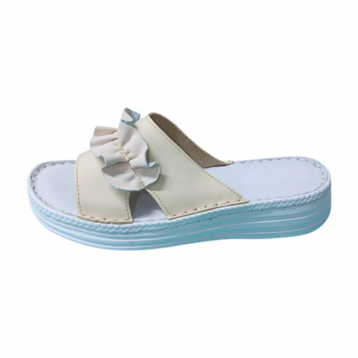 Papuci femei piele naturala 410 crem [2]