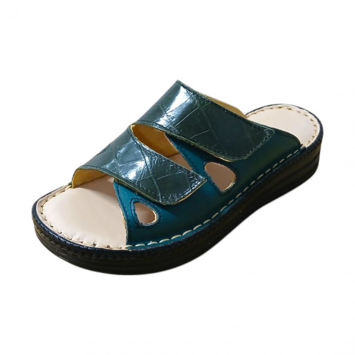 Papuci femei piele naturala 430 verde croco [1]