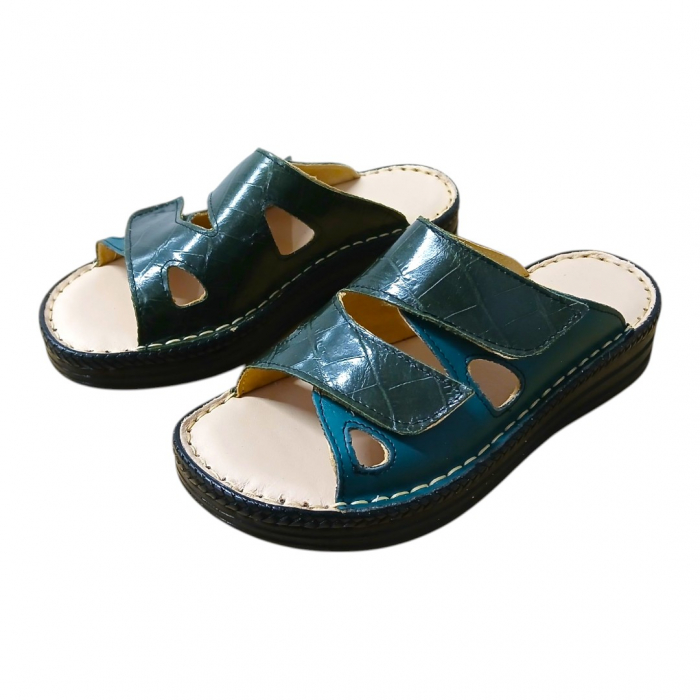 Papuci femei piele naturala 430 verde croco [3]