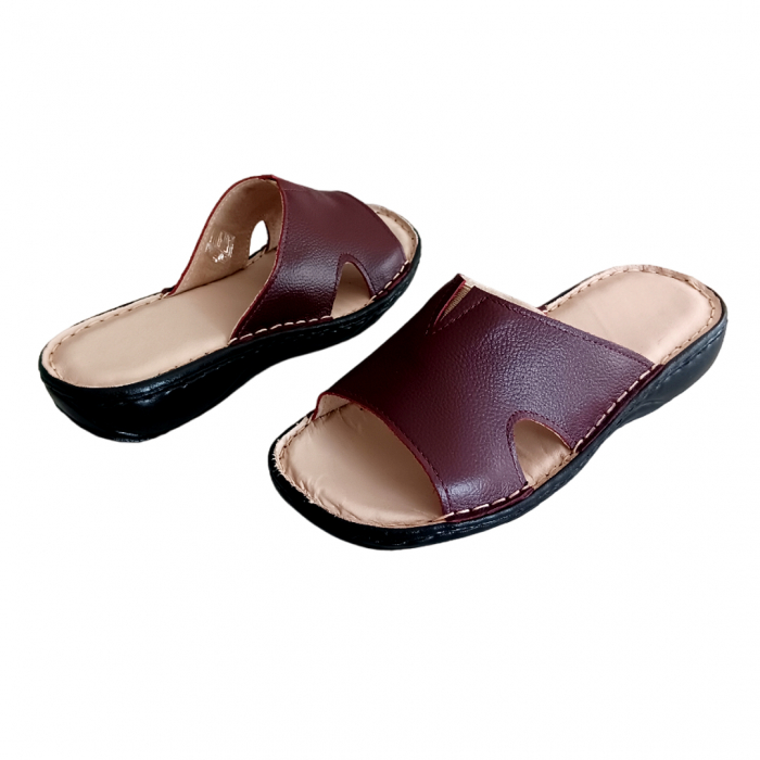 Papuci femei piele naturala 450 bordo [2]