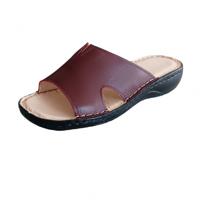 Papuci femei piele naturala 450 bordo [3]