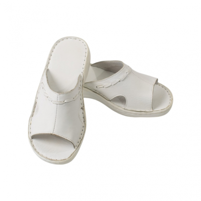 Papuci femei piele naturala 700 alb [3]