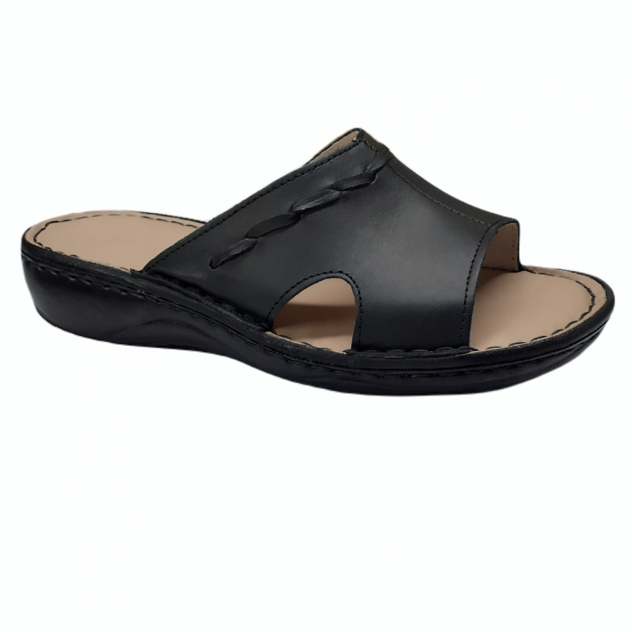 Papuci femei piele naturala 700 negru [1]