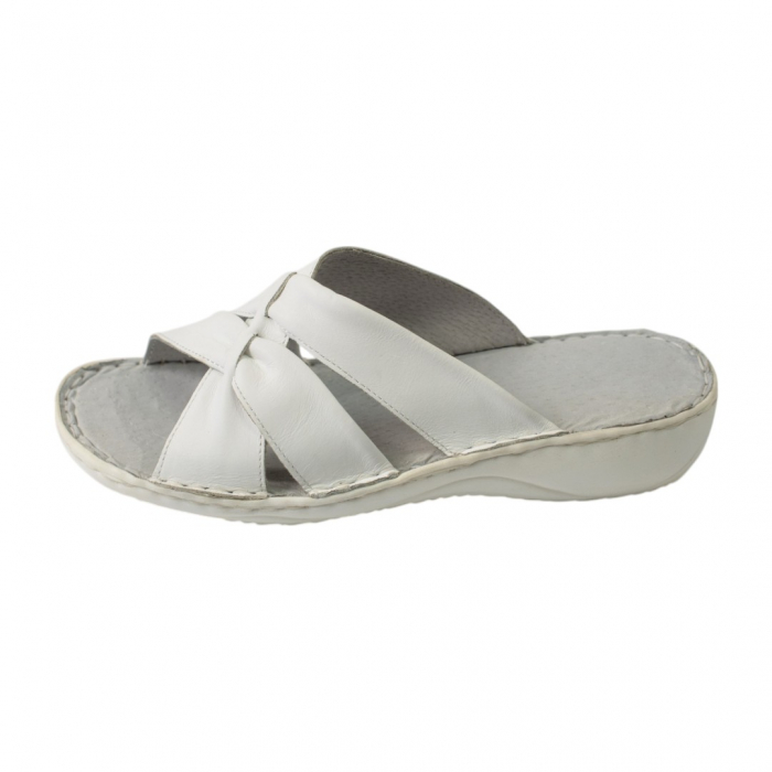 Papuci femei piele naturala 720 alb [2]