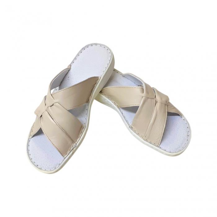 Papuci femei piele naturala 720 crem [3]