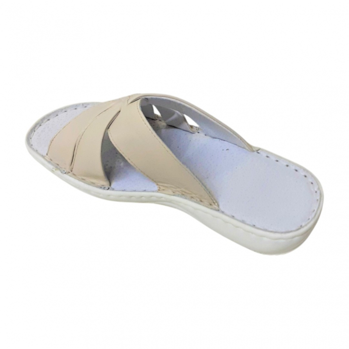 Papuci femei piele naturala 720 crem [2]