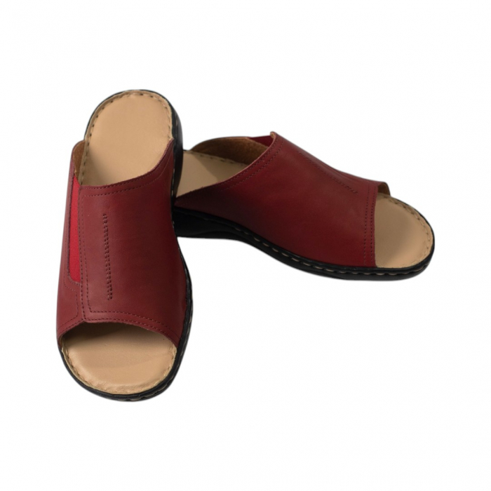Papuci femei piele naturala 732 bordo [2]