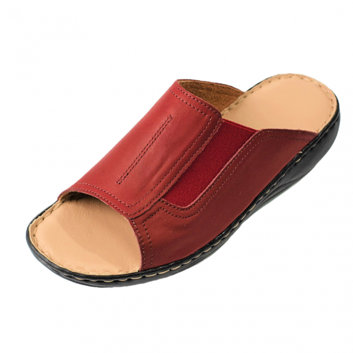 Papuci femei piele naturala 732 bordo [1]