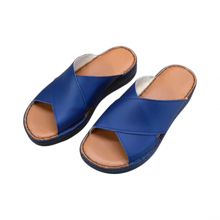 Papuci femei piele naturala 955 albastru [3]
