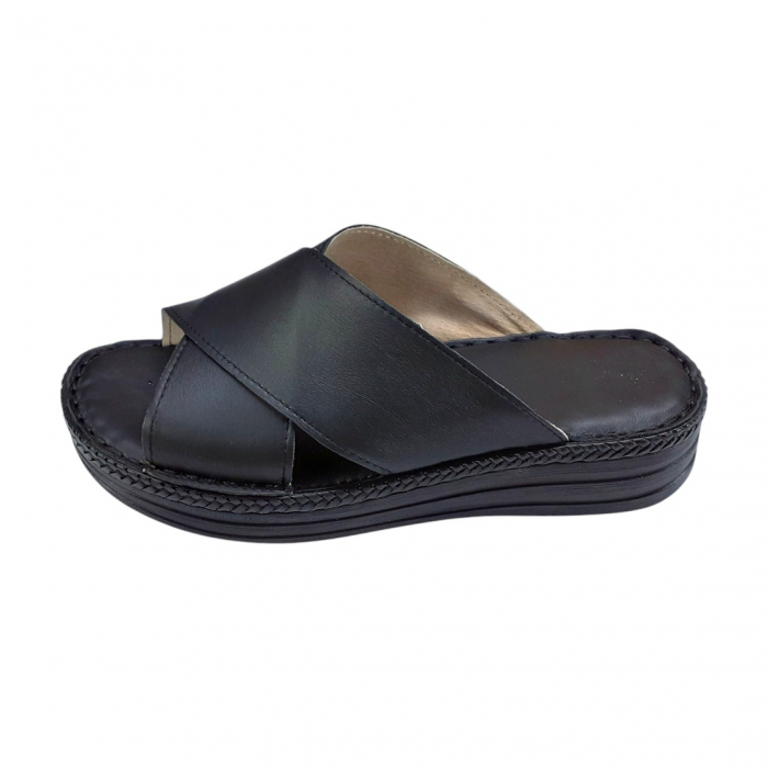 Papuci femei piele naturala 955 negru [1]