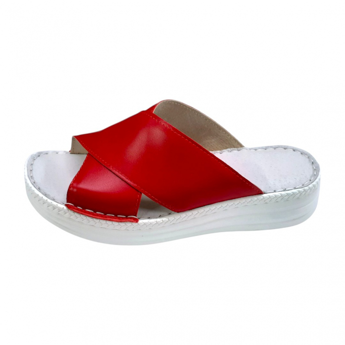 Papuci femei piele naturala 955 rosu [2]