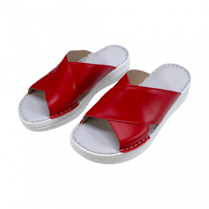 Papuci femei piele naturala 955 rosu [3]