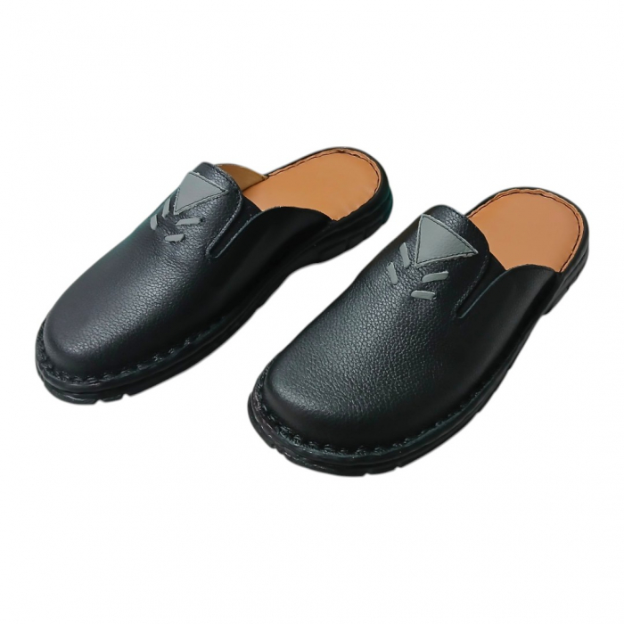 Saboti barbati piele naturala 8008 negru [3]