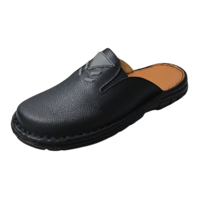 Saboti barbati piele naturala 8008 negru [1]