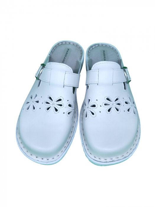 Saboti dama piele naturala 7015-alb [2]