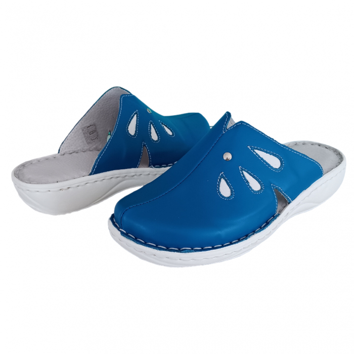 Saboti dama piele naturala 7130-albastru [3]