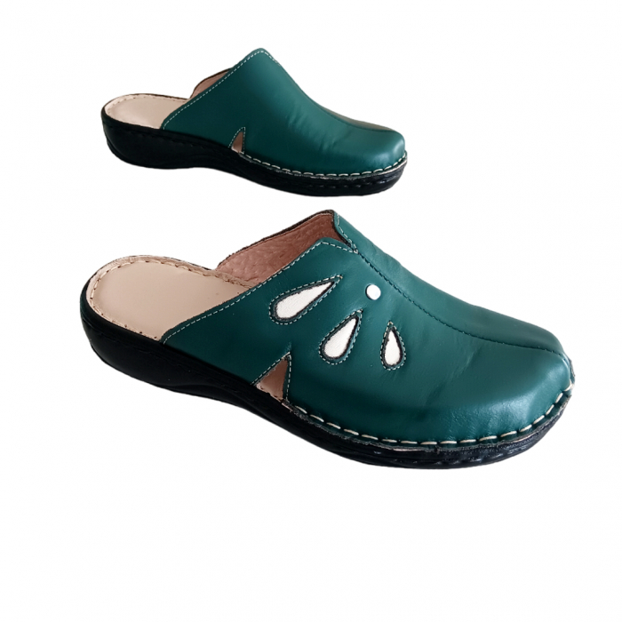 Saboti dama piele naturala 7130-verde [2]