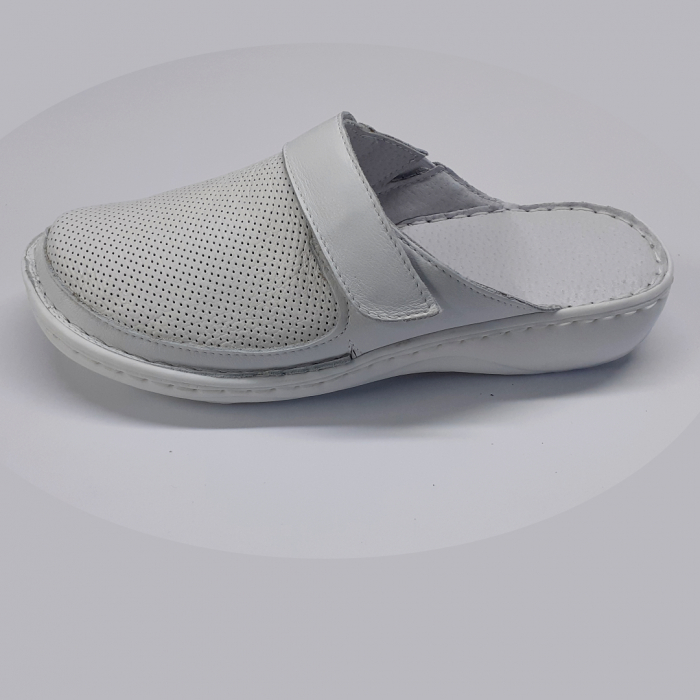 Saboti albi dama piele [3]