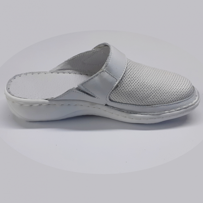 Saboti albi dama piele [2]